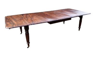 Early Victorian mahogany extending dining table