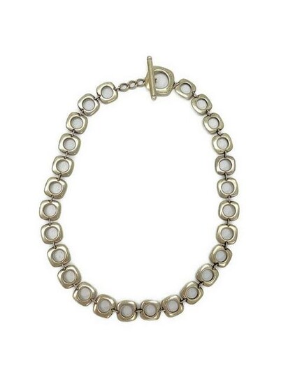 Elsa Peretti Tiffany & Co Vintage Square Cushion Sterling Silver Toggle Necklace