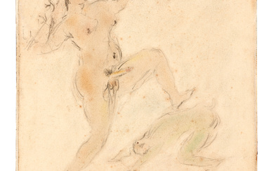 FILIPPO DE PISIS 1896-1956 Erotic drawing: standing man 1932