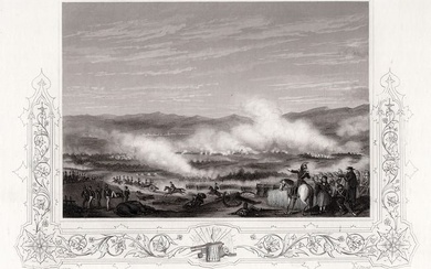 Framed 1800s GEORGE W. TERRY Engraving At the Battle of Vitoria SIGNED