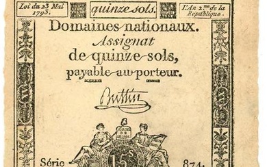 France 15 Sols 1793 Assignat