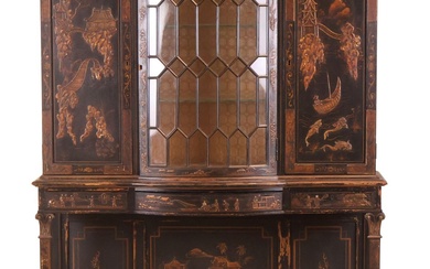 George III Style Chinoiserie-Decorated Cabinet on Stand