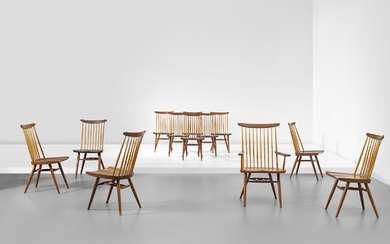 George Nakashima, Set of eleven 'New' chairs and one 'New' armchair