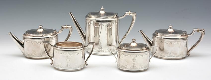 Gorham Sterling Silver 5 Piece Tea and Coffee Service