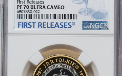 Great Britain: , Charles III gilt-silver Proof Piefort "JRR Tolkien – 50th Anniversary of Death" 2 Pounds 2023 PR70 Ultra Cameo NGC,...