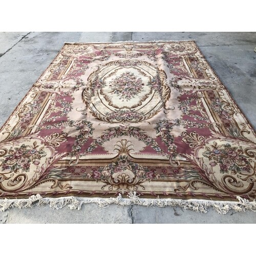 Hand Made Chinese Oriental Floral Wool Rug 160 Lines Plush P...