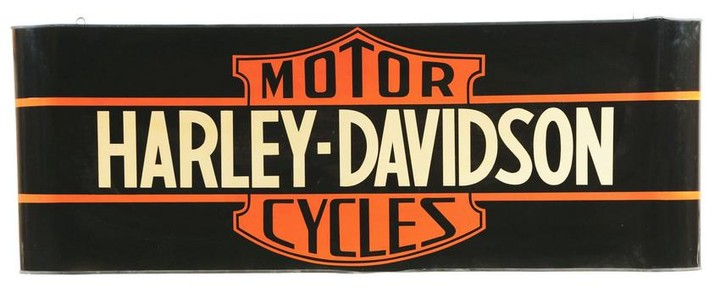 Harley Davidson Motorcycles Tin Dealership Sign W/
