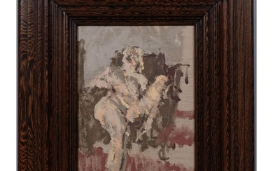 Henry Mee (born 1955), seated female nude, oil on canvas, 36...