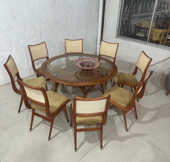 ITALIAN Mid-century modern Dining Table with Chairs