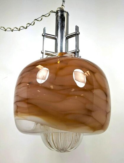 Italian Modern Pendant Chandelier Lamp. Large glass sha