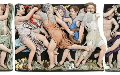 Italian Plaster Bas-Relief Three-Piece Plaque