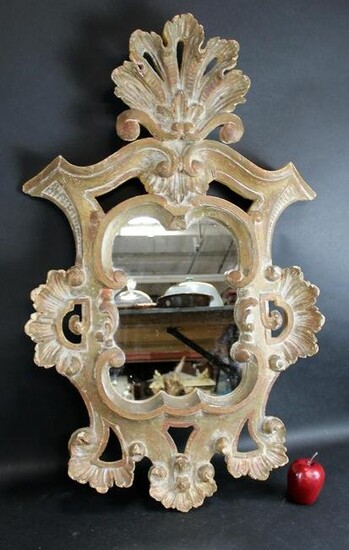 Italian Rococo polychrome wood mirror