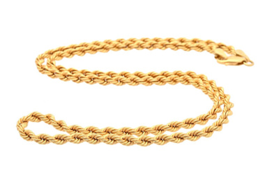Jewellery Chain CHAIN, 18K gold, "twisted rope-link" bracelet, hollow, leng...