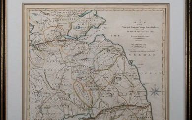 John Cary 1789 Map of the Principal Roman Camps Forts Walls &c