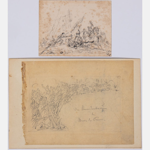 Joseph van der Haeghen, (1822-1896) - Two Military Battle Scenes