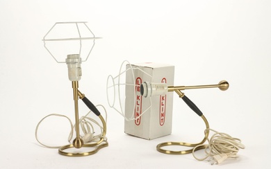 Kaare Klint for Le Klint. two 'Kiplamper', brass table/wall lamp, model 306 (2)