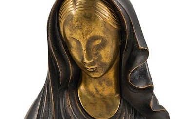 Karl Hagenauer (Austrian: 1898–1956). A Gold Gilt Bronze Figure of Madonna