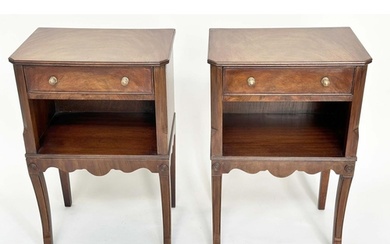LAMP TABLES, a pair, George III design flame mahogany each w...