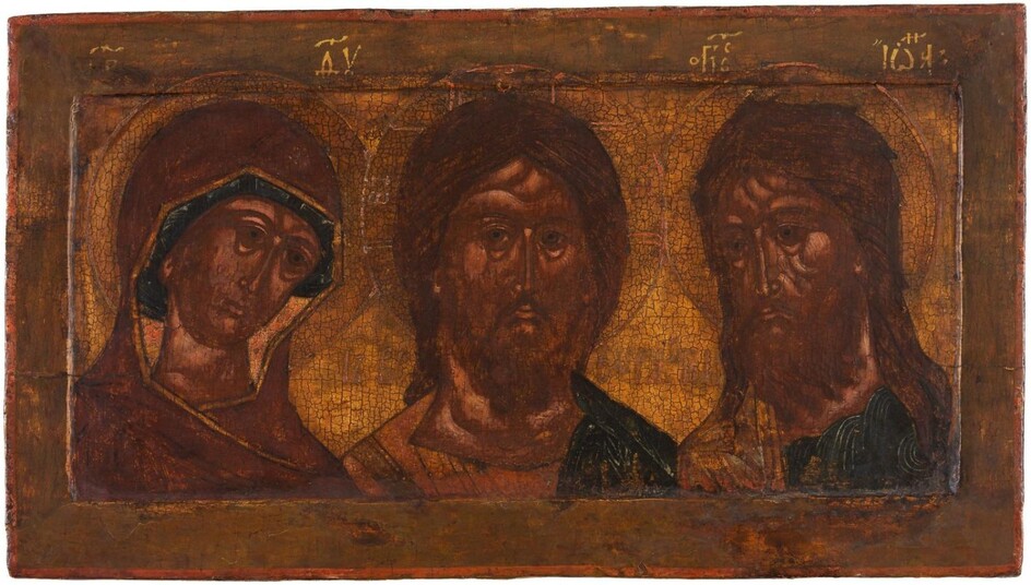 LARGE RUSSIAN ICON SHOWING THE DEESIS