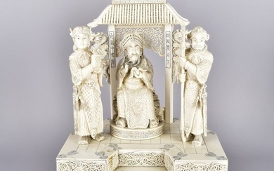 Large Chinese Carved Figural Group