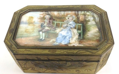 Late 19Th C. French Fine Gilt Rectangular Box
