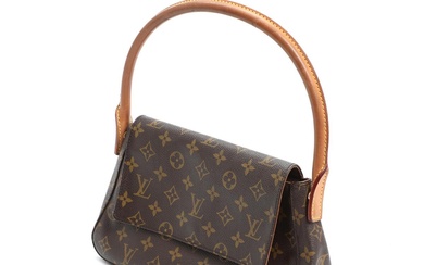 Louis Vuitton A “Mini Looping” bag made of brown monogram canvas with...