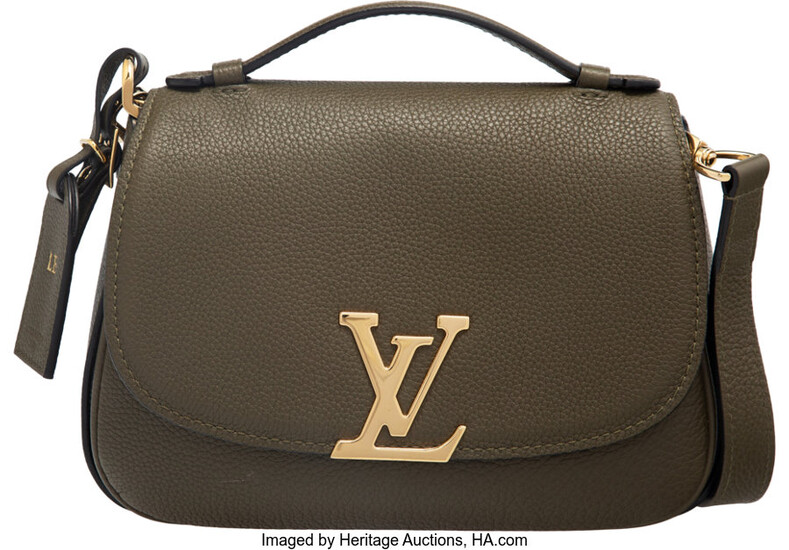 Louis Vuitton Olive Green Leather Vivienne Bag with Gold...