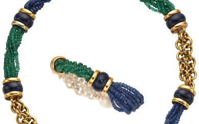 Maria Grazia Cassetti Multi-Stone, Enamel, Gold Convertible Jewelry Suite...