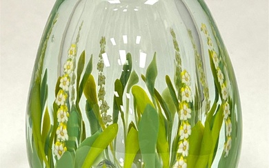 Mark Peiser Art Glass paperweight vase