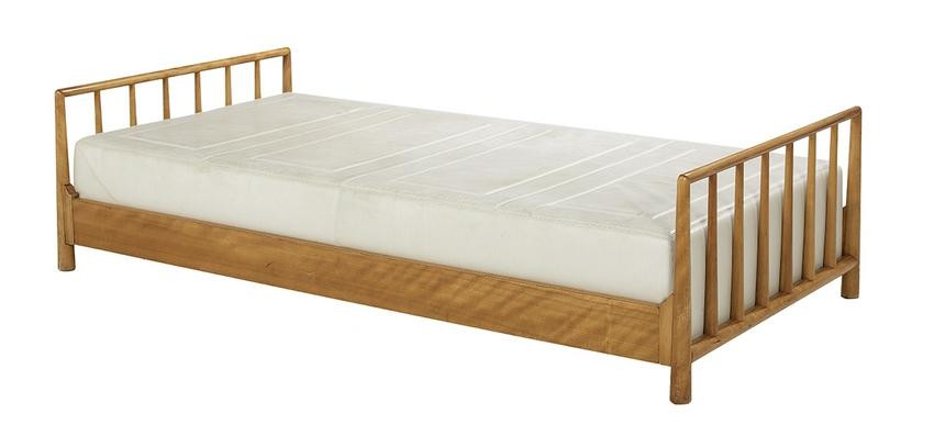 Mid-Century Modern Leather-Covered Day Bed