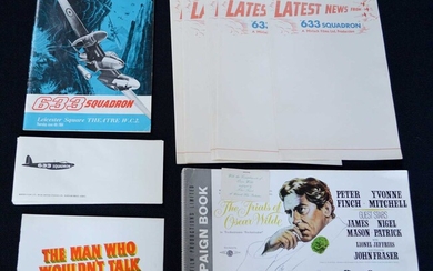 Movie memorabilia from 'The Trials of Oscar Wilde', '633 Squadron' & 'The Man Who Wouldn't Talk'