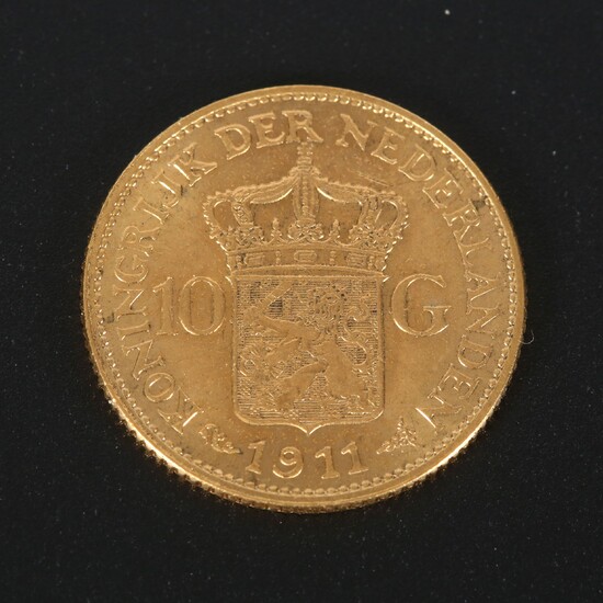 Nederland - Gouden 10 Gulden, Wilhelmina 1911