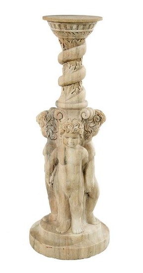 Neoclassical-Style Carved Marble Pedestal