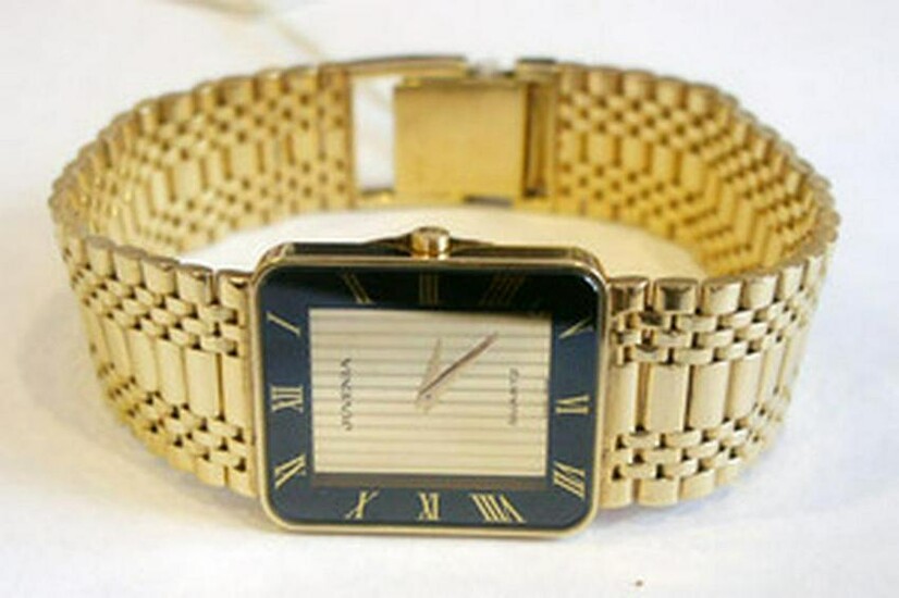 New Solid 18k Yellow Gold JUVENIA Men's watch.Orig Box*