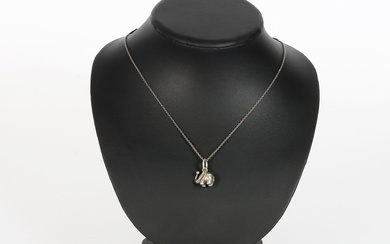 OLE LYNGGAARD. f 1936. Necklace with pendant, elephant, silver, Denmark.