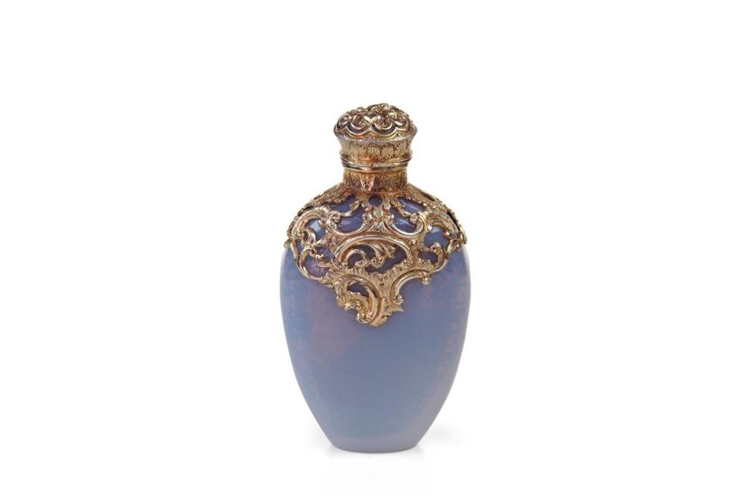 Opaline Gold Mounted Scent Bottle
