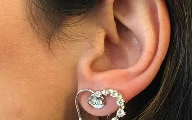 Open Heart Diamond Earrings w/2.42 cttw in Platinum