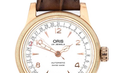 Oris: A Plated Automatic Calendar Centre Seconds Wristwatch, signed Oris,...