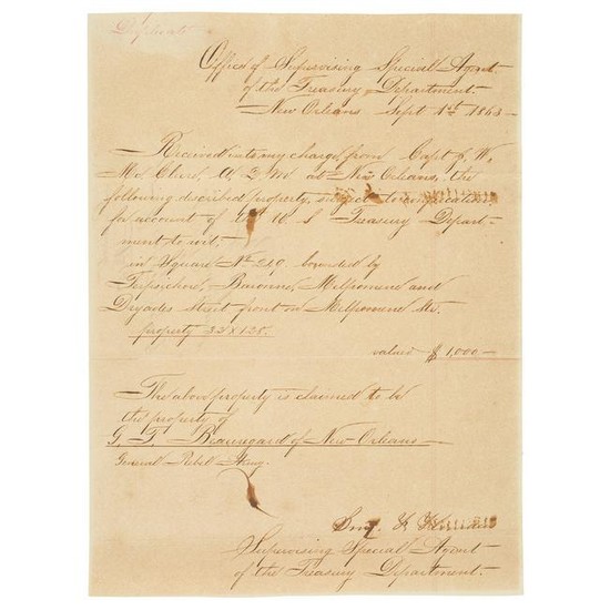 P.G.T. Beauregard Signed Card and Document Ordering