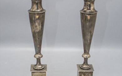 Paar Empire Kerzenleuchter / A pair of Empire silver candlesticks,...