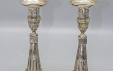 Paar Louis-Seize Kerzenleuchter / A pair of silver candlesticks, Gottlieb...