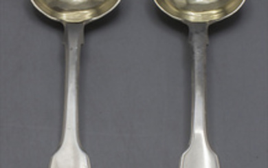 Paar Salzlöffel / A pair of Georgian silver salt spoons,...