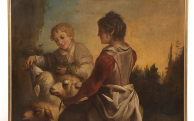 Painting "CHARACTERS WITH SHEEP"