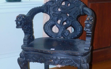 Pair Chinese arm chairs