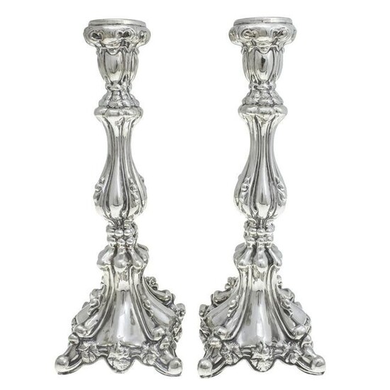 Pair of Sterling Silver Candlesticks.