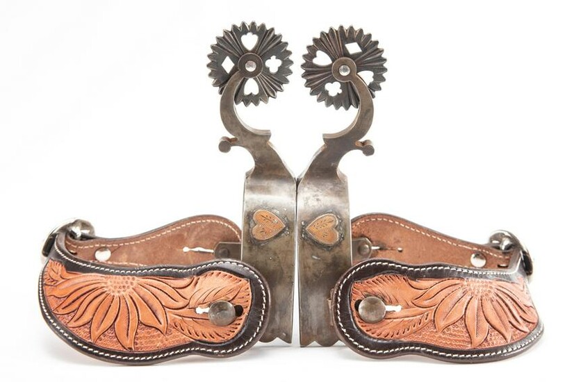 Pair of double mounted Spurs by Oregon Bit and Spur