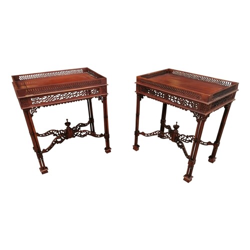 Pair of good quality side tables in the Chinese Chippendale ...