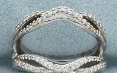 Pave Set Diamond Ring Jacket in 14k White Gold