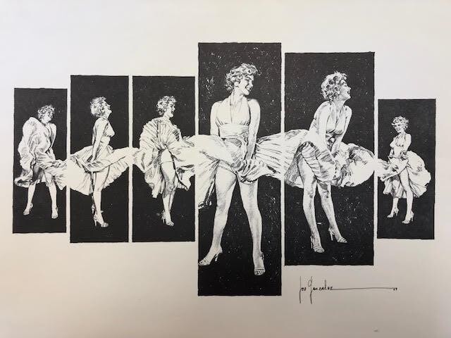 Pepe Gonzales of Marilyn Monroe. Print signed within the...