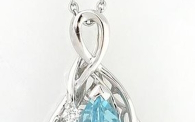 Platinum Pendant, with a 7.02 carat pear shaped